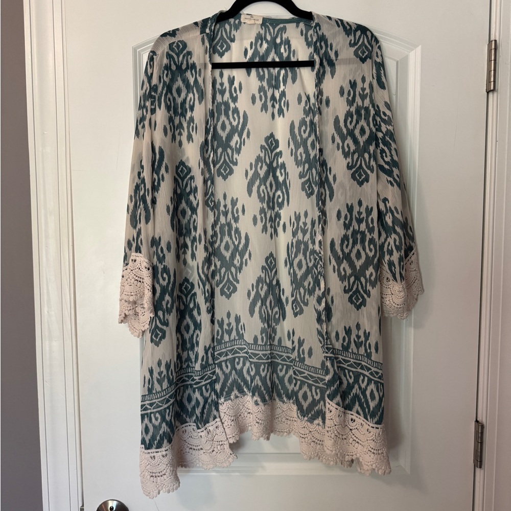 Bohemian Kimono with Lace Trim
